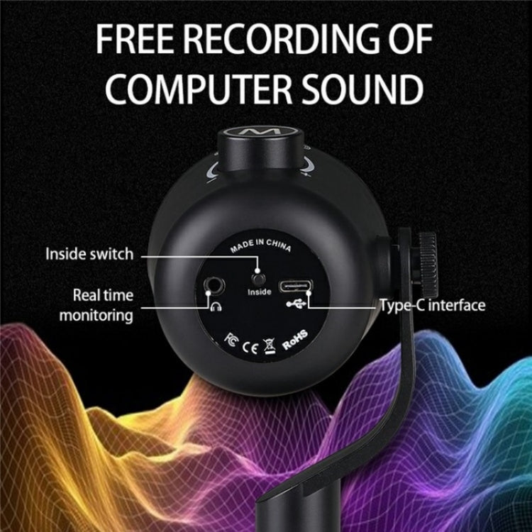 PDO-20 USB Gaming Desktop Microphone Noise Reduction Condenser Microphone(White)