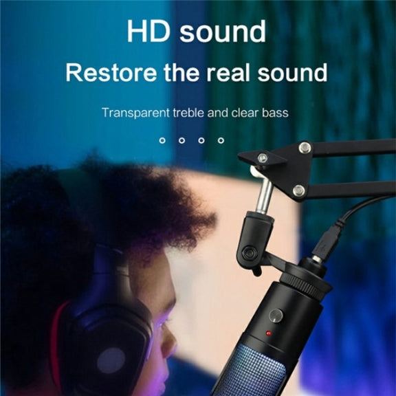 A6 USB Interface Laptop Recording Microphone with RGB Light