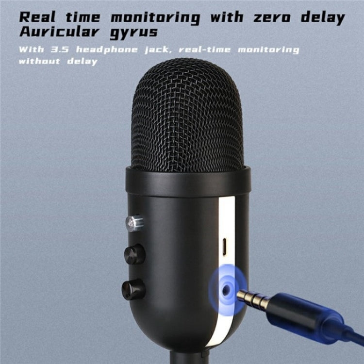 MU2000 Professional Desktop Cardioid Condenser Microphone With RGB Light