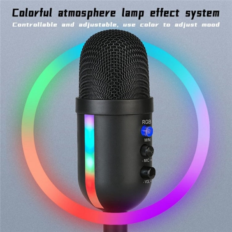 MU2000 Professional Desktop Cardioid Condenser Microphone With RGB Light