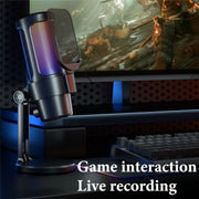 M8 Professional Desktop Condenser Microphone With RGB Light
