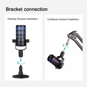 PDO RGB Light Live Streaming Gaming Desktop Noise Reduction Microphone