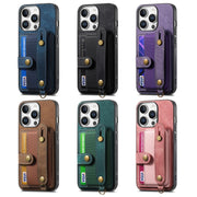 For iPhone 16e Retro Cross Wristband Wallet Leather Back Phone Case(Green)