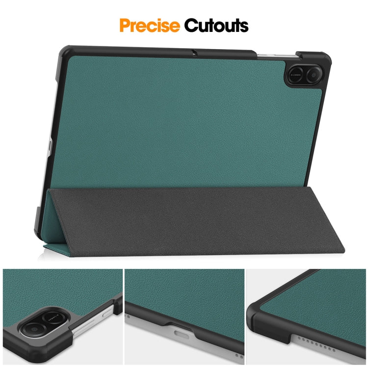 For Honor Pad X8a 11 ENKAY Tri-fold Custer Texture Leather Protective Tablet Case(Grey)