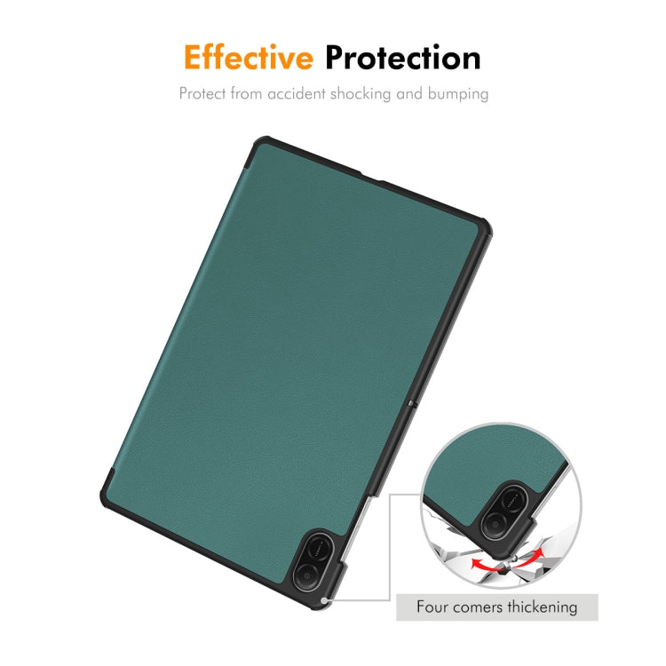 For Honor Pad X8a 11 ENKAY Tri-fold Custer Texture Leather Protective Tablet Case(Grey)