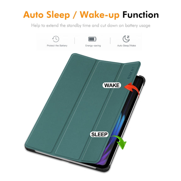 For Xiaomi Pad 7 / 7 Pro 11.2 ENKAY Tri-fold Custer Texture Leather Smart Tablet Case(Dark Blue)