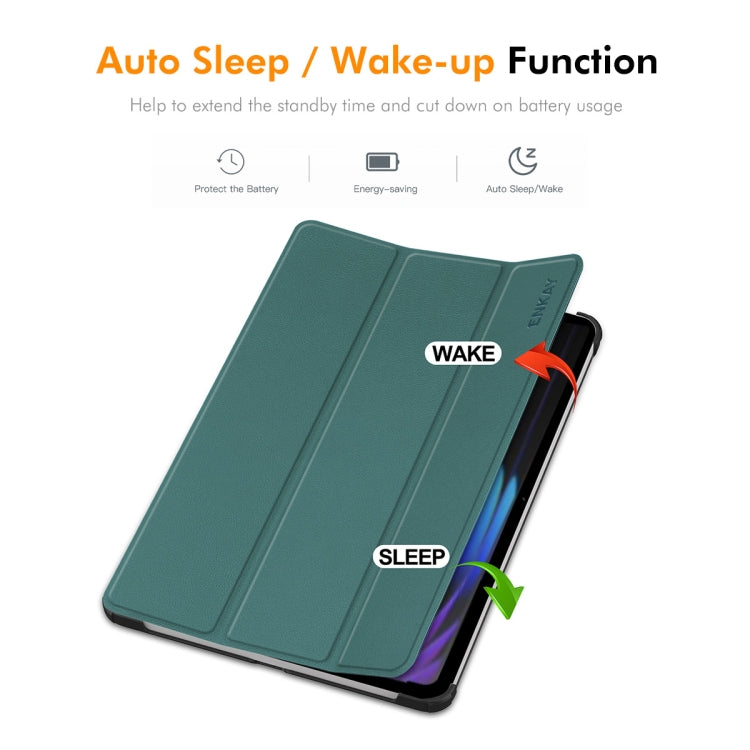 For Xiaomi Pad 7 / 7 Pro 11.2 ENKAY Tri-fold Custer Texture Leather Smart Tablet Case(Dark Blue)