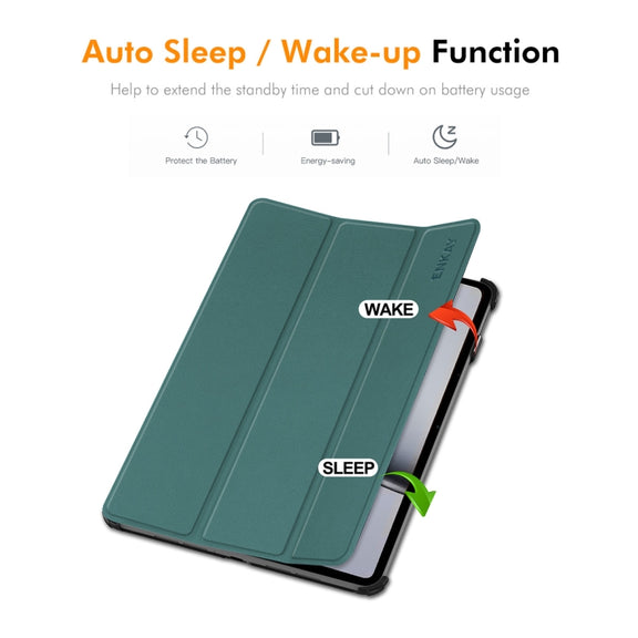 For OnePlus Pad 2 / Pad Pro 12.1 ENKAY Tri-fold Custer Texture Platic Leather Smart Tablet Case(Black)