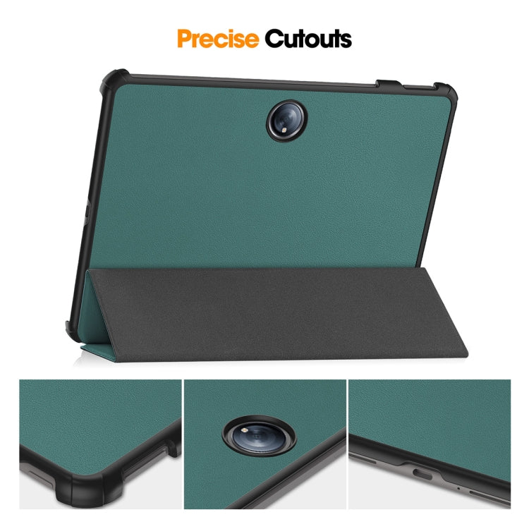 For OnePlus Pad 2 / Pad Pro 12.1 ENKAY Tri-fold Custer Texture Platic Leather Smart Tablet Case(Black)