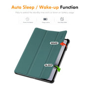 For OnePlus Pad 2 / Pad Pro 12.1 ENKAY Tri-fold Custer Texture Platic Leather Smart Tablet Case(Dark Blue)