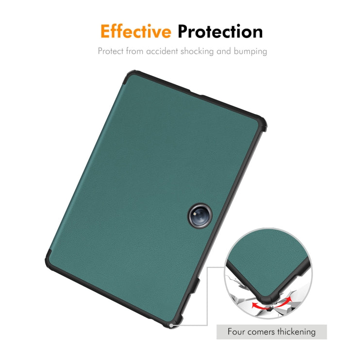 For OnePlus Pad 2 / Pad Pro 12.1 ENKAY Tri-fold Custer Texture Platic Leather Smart Tablet Case(Grey)