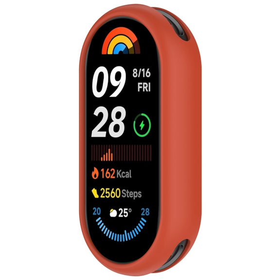 For Xiaomi Mi Band 8 NFC Glossy Surface Silicone Watch Protective Case(Original Red)