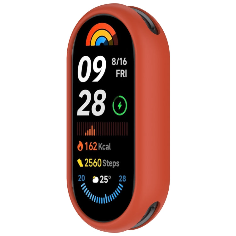 For Xiaomi Smart Band 9 Glossy Surface Silicone Watch Protective Case(Original Red)