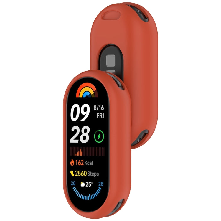 For Xiaomi Smart Band 9 Glossy Surface Silicone Watch Protective Case(Original Red)