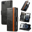 For iPhone 16e CaseNeo Splicing Dual Magnetic Buckle Leather Phone Case(Black) - iPhone 16e Cases by PMC TechLife | Online Shopping South Africa | PMC TechLife | Buy Now Pay Later Mobicred