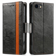 For iPhone 16e CaseNeo Splicing Dual Magnetic Buckle Leather Phone Case(Black)