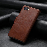 For iPhone 16e CaseNeo Splicing Dual Magnetic Buckle Leather Phone Case(Brown)