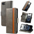 For iPhone 16e CaseNeo Splicing Dual Magnetic Buckle Leather Phone Case(Gray) - iPhone 16e Cases by PMC TechLife | Online Shopping South Africa | PMC TechLife | Buy Now Pay Later Mobicred