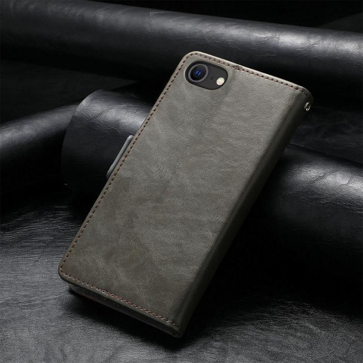 For iPhone 16e CaseNeo Splicing Dual Magnetic Buckle Leather Phone Case(Gray)