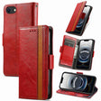 For iPhone 16e CaseNeo Splicing Dual Magnetic Buckle Leather Phone Case(Red) - iPhone 16e Cases by PMC TechLife | Online Shopping South Africa | PMC TechLife | Buy Now Pay Later Mobicred