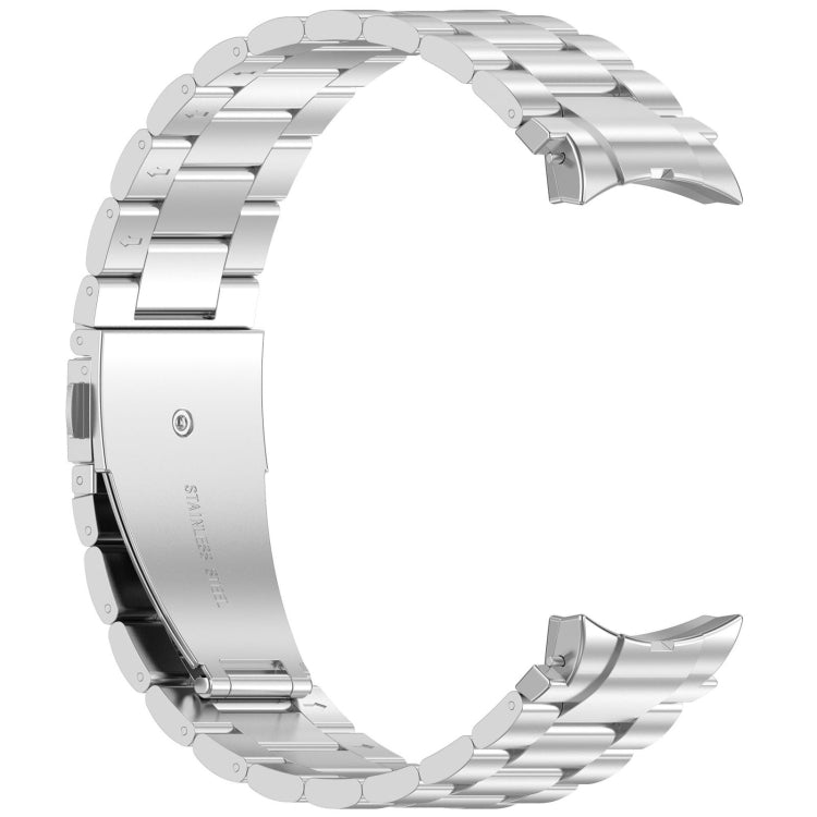 For Samsung Galaxy Watch 5 40 / 44mm Three Beads Button Quick Release Metal Watch Band(Silver)