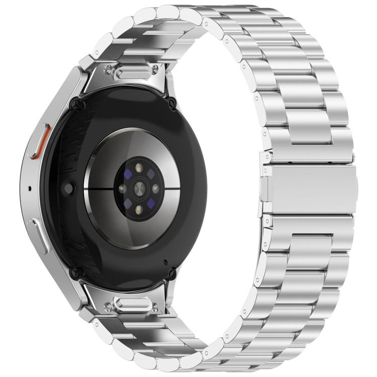 For Samsung Galaxy Watch 4 40 / 44mm Three Beads Button Quick Release Metal Watch Band(Silver)