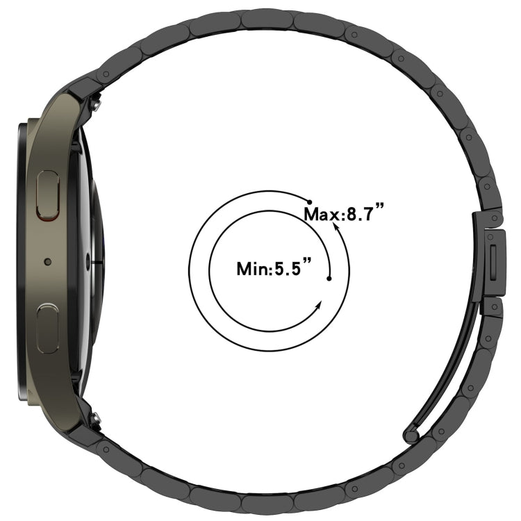 For Samsung Galaxy Watch FE 40mm Three Beads Button Quick Release Metal Watch Band(Rose Gold)
