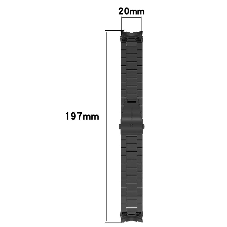 For Samsung Galaxy Watch 7 40 / 44mm Three Beads Button Quick Release Metal Watch Band(Silver)