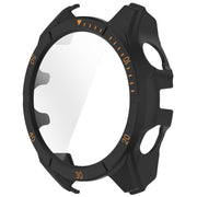 For Garmin Fenix 8 AMOLED 43mm Tempered Glass Film Integrated PC Watch Case(Black Orange)