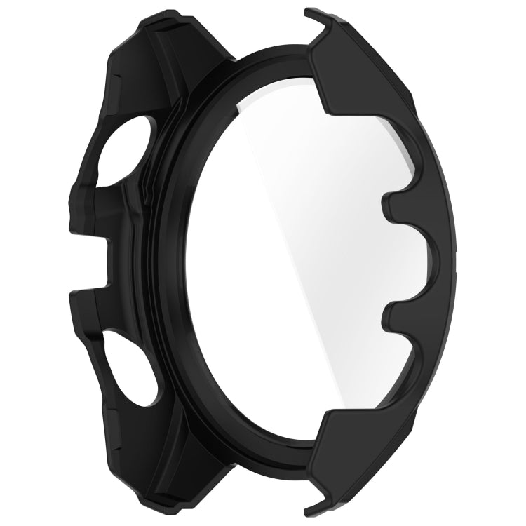 For Garmin Fenix 8 AMOLED 43mm Tempered Glass Film Integrated PC Watch Case(Black Red)