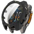 For Garmin Fenix 8 AMOLED 43mm Tempered Glass Film Integrated PC Watch Case(Black Green) - free shipping - PMC TechLife - Order now!