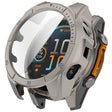 For Garmin Fenix 8 AMOLED 43mm Tempered Glass Film Integrated PC Watch Case(Titanium Blue) - free shipping - PMC TechLife - Order now!