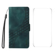For iPhone 16e ENKAY Embossed Rhombus Starry Leather Phone Case with Screen Film(Green) - free shipping - PMC TechLife - Order now!