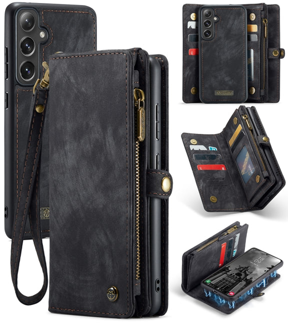 For Samsung Galaxy S24 FE 5G CaseMe 008 Detachable Multifunctional Leather Phone Case(Black)