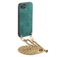 For  iPhone 16e Vintage Leather PC Back Cover Phone Case with Crossbody Strap(Green) - iPhone 16e Cases by PMC TechLife | Online Shopping South Africa | PMC TechLife | Buy Now Pay Later Mobicred