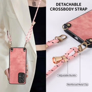 For Samsung Galaxy S25+ 5G Vintage Leather PC Back Cover Phone Case with Crossbody Strap(Pink)