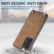 For Samsung Galaxy S25+ 5G Vintage Leather PC Back Cover Phone Case with Crossbody Strap(Brown)