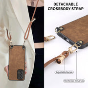 For Samsung Galaxy S25+ 5G Vintage Leather PC Back Cover Phone Case with Crossbody Strap(Brown)