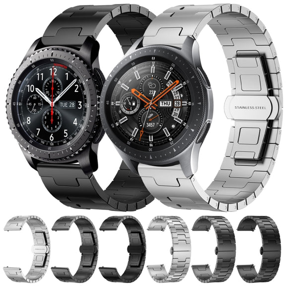 For Samsung Galaxy Gear S3 Frontier Titanium Alloy 22mm Metal Watch Band(Black)