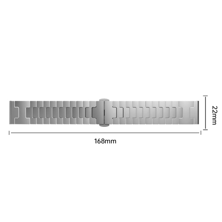For Samsung Galaxy Gear S3 Frontier Titanium Alloy 22mm Metal Watch Band(Black)