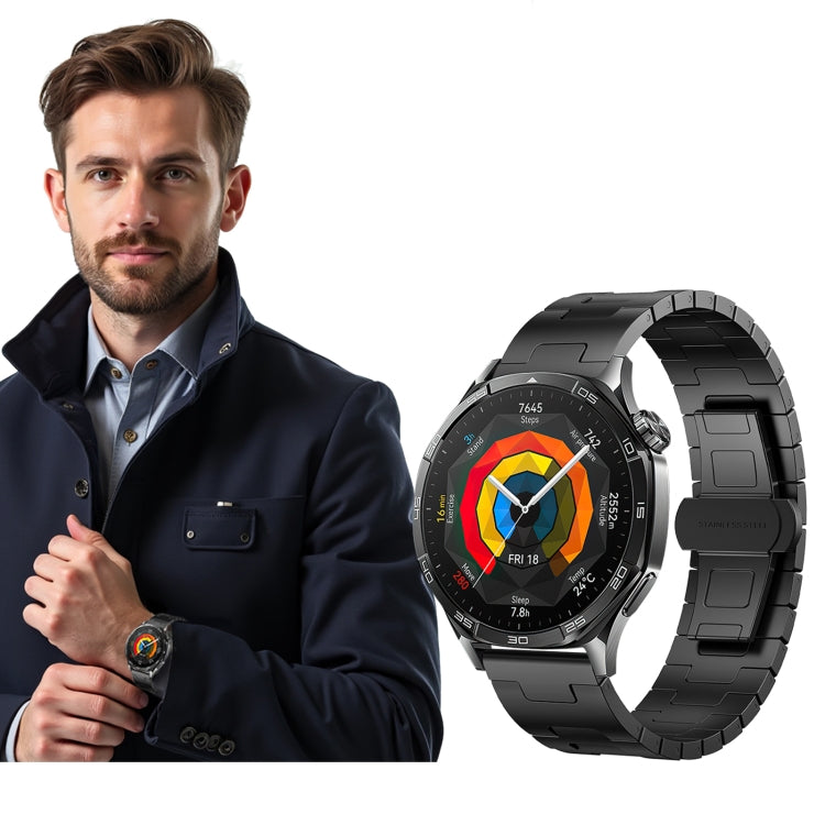 For Samsung Galaxy Gear S3 Frontier Titanium Alloy 22mm Metal Watch Band(Black)