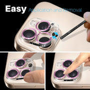 For iPhone 16 Pro / 16 Pro Max NORTHJO Camera Lens Protector CD Veins 3D Tempered Glass Film(Pink)