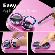 For iPhone 16 / 16 Plus NORTHJO Camera Lens Protector CD Veins 3D Tempered Glass Film(Purple)