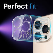 For iPhone 16 Pro / 16 Pro Max NORTHJO Camera Lens Protector Glitter Ring 3D Tempered Glass Film(Purple)