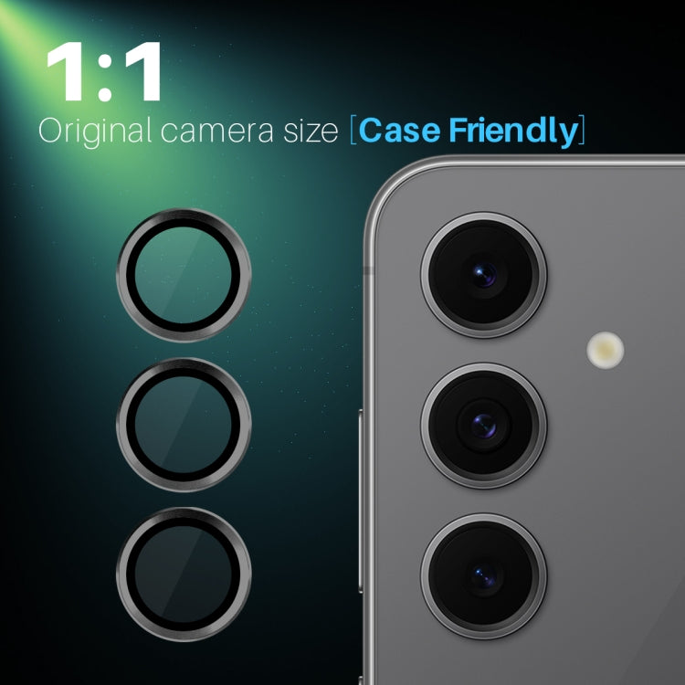 For Samsung Galaxy S24 FE 5G NORTHJO Camera Lens Protector CD Metal Ring Tempered Glass Film(Black)
