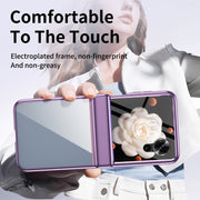 For Honor Magic V Flip Plating Transparent Folding Hinged Phone Case(Purple)