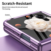 For Honor Magic V Flip Plating Transparent Folding Hinged Phone Case(Purple)