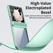 For Honor Magic V Flip Plating Transparent Folding Hinged Phone Case(Green)