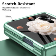 For Honor Magic V Flip Plating Transparent Folding Hinged Phone Case(Green)