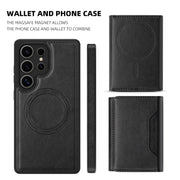 For Samsung Galaxy S25+ 5G Shield Multi-functional MagSafe Card Bag Phone Case(Black)